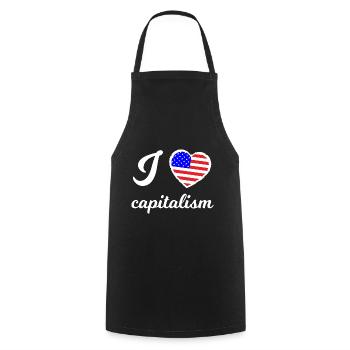 J’aime le capitalisme - Tablier de cuisine - noir - Devant - AI Model Male 185 dark (185cm)