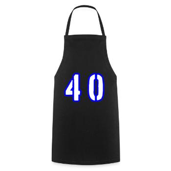40 Zahl Symbol - Kochschürze - Schwarz - Vorne - AI Model Male 185 dark (185cm)