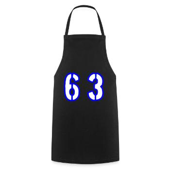 63 Zahl Symbol - Kochschürze - Schwarz - Vorne - AI Model Male 185 dark (185cm)