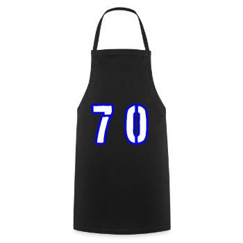 70 Number Symbol - Cooking Apron - black - Front - AI Model Male 185 dark (185cm)