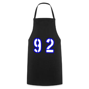 92 Zahl Symbol - Kochschürze - Schwarz - Vorne - AI Model Male 185 dark (185cm)