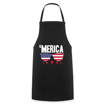 Amerika Sonnenbrille USA Merica 4. Juli - Kochschürze - Schwarz - Vorne - AI Model Male 185 dark (185cm)