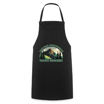 Dicton de feu de camp de camping - Tablier de cuisine - noir - Devant - AI Model Male 185 dark (185cm)