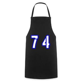 74 Number Symbol - Cooking Apron - black - Front - AI Model Male 185 dark (185cm)