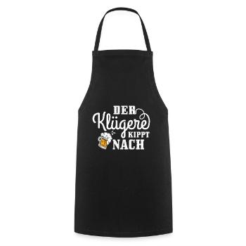 Der klügere kippt nach Bier Biertrinker Spruch - Kochschürze - Schwarz - Vorne - AI Model Male 185 dark (185cm)