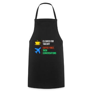 Air Traffic Controller Coffee ATC Aviation Humor - Cooking Apron - black - Front - AI Model Male 185 dark (185cm)