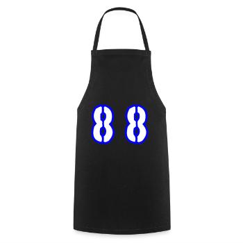 88 Zahl Symbol - Kochschürze - Schwarz - Vorne - AI Model Male 185 dark (185cm)