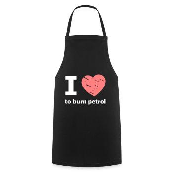 I love petrol cars - Cooking Apron - black - Front - AI Model Male 185 dark (185cm)