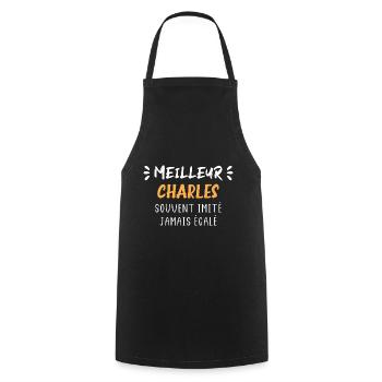 Charles - Tablier de cuisine - noir - Devant - AI Model Male 185 dark (185cm)