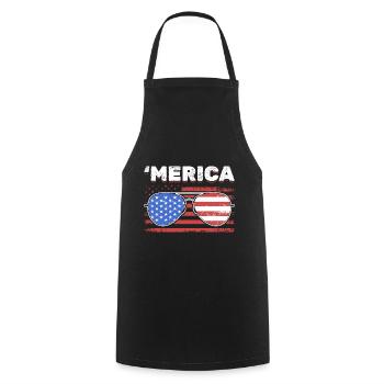 Amerikanische Flagge Sonnenbrille USA Merica - Kochschürze - Schwarz - Vorne - AI Model Male 185 dark (185cm)