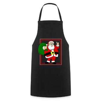 Père Noël - Tablier de cuisine - noir - Devant - AI Model Male 185 dark (185cm)