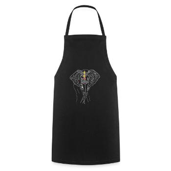 elephant yoga ganesha fashion energy india namas - Cooking Apron - black - Front - AI Model Male 185 dark (185cm)