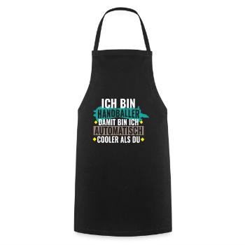 Handballer automatisch cooler - Geschenk -Handball - Kochschürze - Schwarz - Vorne - AI Model Male 185 dark (185cm)