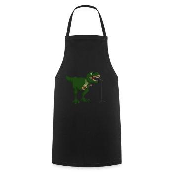 T-Rex Guitar Trex Dino Guitarist Gift - Cooking Apron - black - Front - AI Model Male 185 dark (185cm)