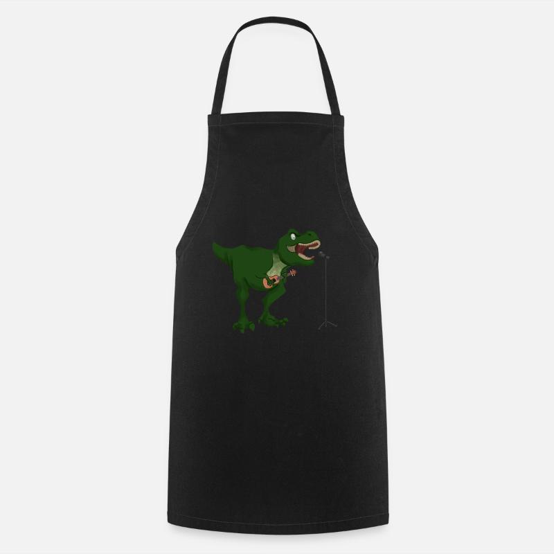 T-Rex guitare Trex Dino cadeau guitariste - Tablier de cuisine - noir