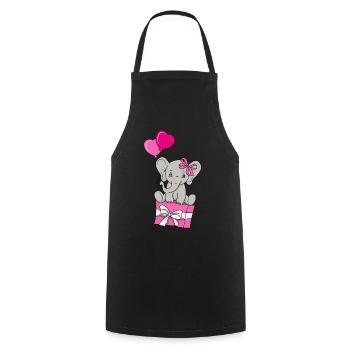 Baby Elefant Liebe Geschenk Geschenkidee - Kochschürze - Schwarz - Vorne - AI Model Male 185 dark (185cm)