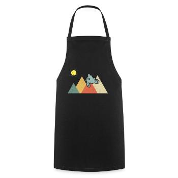 Motocross Bike Motorcycle Retro Vintage Gift - Cooking Apron - black - Front - AI Model Male 185 dark (185cm)