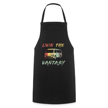 Retro Campervan Vintage Caravan Camping Van - Tablier de cuisine - noir - Devant - AI Model Male 185 dark (185cm)