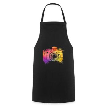 Photographer Gift | Photography camera - Cooking Apron - black - Front - AI Model Male 185 dark (185cm)