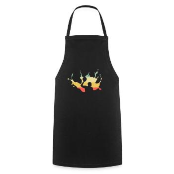 Joueur de water-polo rétro cadeau I joueur de water-polo - Tablier de cuisine - noir - Devant - AI Model Male 185 dark (185cm)