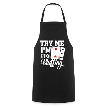 Poker game Texas Holdem gift I poker - Cooking Apron - black - Front - AI Model Male 185 dark (185cm)