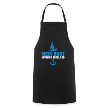 Segeln Boot Segelboot Geschenk I Kapitän Segler - Kochschürze - Schwarz - Vorne - AI Model Male 185 dark (185cm)
