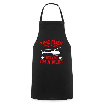 Helicopter Pilot Gift I Helicopter Helicopter - Cooking Apron - black - Front - AI Model Male 185 dark (185cm)