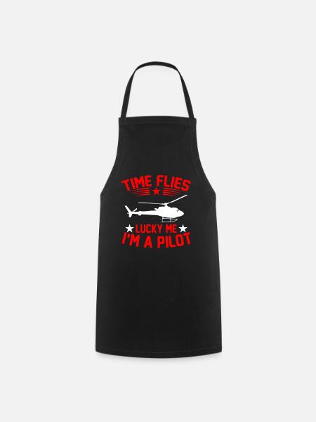 Hélicoptère Pilote Cadeau I hélicoptère - Tablier de cuisine - noir