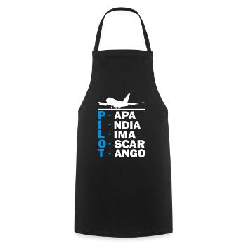 Airplane pilot gift I aviation aviator - Cooking Apron - black - Front - AI Model Male 185 dark (185cm)
