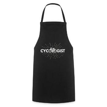 Zykologe - Lustiges Radfahren - Kochschürze - Schwarz - Vorne - AI Model Male 185 dark (185cm)