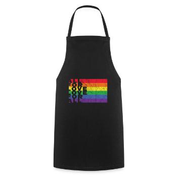 All For Love Love For All - Gay Pride - Tablier de cuisine - noir - Devant - AI Model Male 185 dark (185cm)