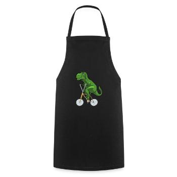 T-Rex road bike gift I Dino cycling bike - Cooking Apron - black - Front - AI Model Male 185 dark (185cm)