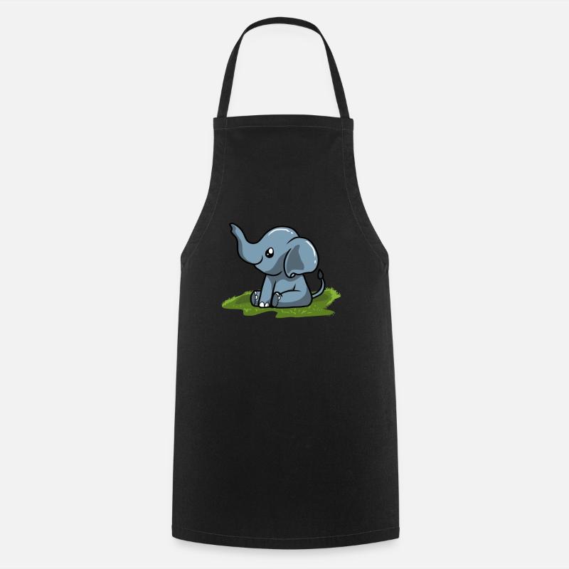 Elefant - Kochschürze - Schwarz