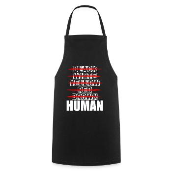 Just Human black lives matter anti rassismus love - Kochschürze - Schwarz - Vorne - AI Model Male 185 dark (185cm)
