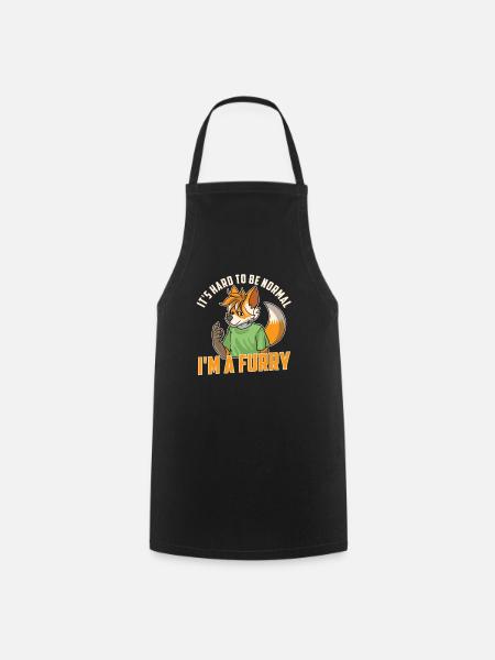 Furry Fandom Furries Fursona - Cooking Apron - black