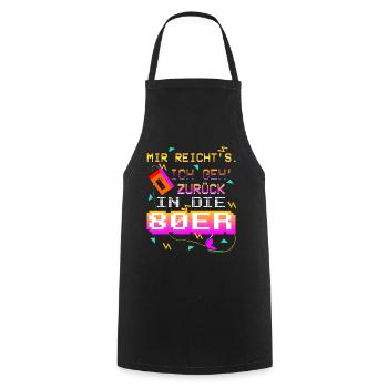 80er Jahre Retro 80s Pixel Spruch - Kochschürze - Schwarz - Vorne - AI Model Male 185 dark (185cm)
