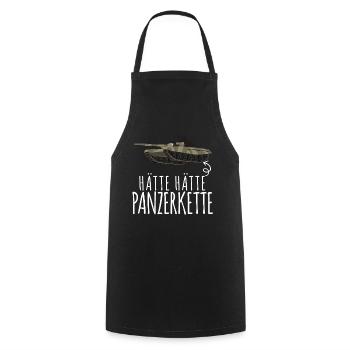 Panzer - Hätte Hätte Panzerkette Spruch - Kochschürze - Schwarz - Vorne - AI Model Male 185 dark (185cm)