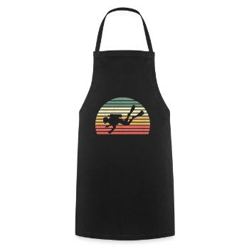 Retro Tauchen Scuba Taucher Tauchsport - Kochschürze - Schwarz - Vorne - AI Model Male 185 dark (185cm)