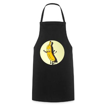 GDR and Ossi bananas joke motif - Cooking Apron - black - Front - AI Model Male 185 dark (185cm)