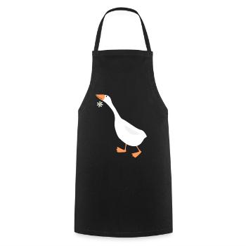 Daisy drôle d'oie avec fleur - Tablier de cuisine - noir - Devant - AI Model Male 185 dark (185cm)