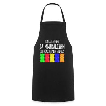 Gummibärchen lustiger Spruch Witz - Kochschürze - Schwarz - Vorne - AI Model Male 185 dark (185cm)