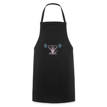 Weightlifting weightlifter barbell - Cooking Apron - black - Front - AI Model Male 185 dark (185cm)
