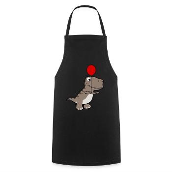 Dinos Tyrannosaurus avec ballon - Tablier de cuisine - noir - Devant - AI Model Male 185 dark (185cm)