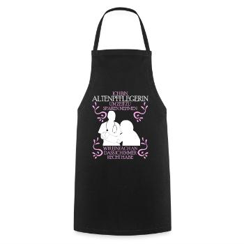 Geriatric nurse care - funny saying - Cooking Apron - black - Front - AI Model Male 185 dark (185cm)