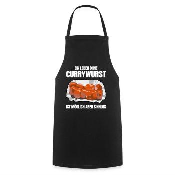 Currywurst lustiger Spruch mit Wurst - Kochschürze - Schwarz - Vorne - AI Model Male 185 dark (185cm)