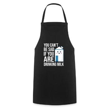 Milk raw milk whole milk - Cooking Apron - black - Front - AI Model Male 185 dark (185cm)