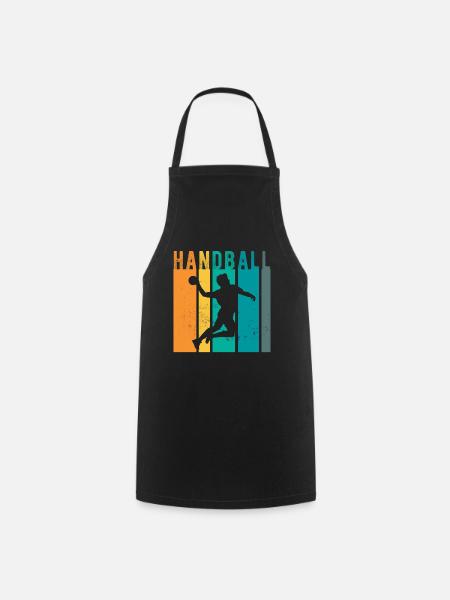 Handball Handballspieler Handballer - Retro - Kochschürze - Schwarz