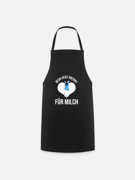 Milch Rohmilch Vollmilch - Kochschürze - Schwarz
