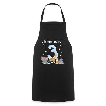 Ich bin schon 3 - Schönes 3. Geburtstag Kinder - Kochschürze - Schwarz - Vorne - AI Model Male 185 dark (185cm)