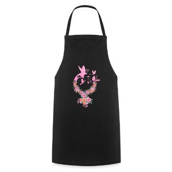 Féminisme femme pouvoir féministe - Tablier de cuisine - noir - Devant - AI Model Male 185 dark (185cm)